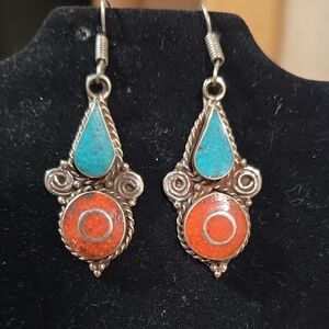 Silver and Turquoise Earrings Handmade